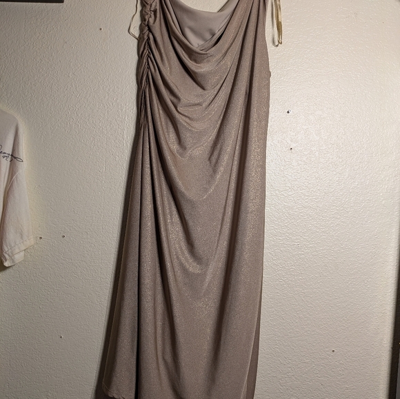 ashley Stuart Elegant Shimmering Beige Dress 18-20 Pre-owned - Picture 4 of 5